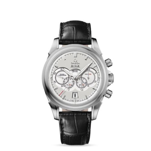 Omega De Ville Co-Axial 41 Chronograph 4 Counters White Gold / Ivory / Alligator